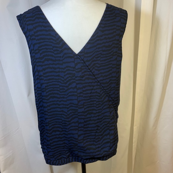 Gap Cowl Neck Navy & Black Striped Top - Picture 3 of 5
